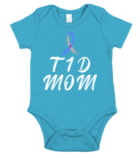 T1D Mom Diabetes Type 1 Awareness Month Short Sleeve Baby One-Piece