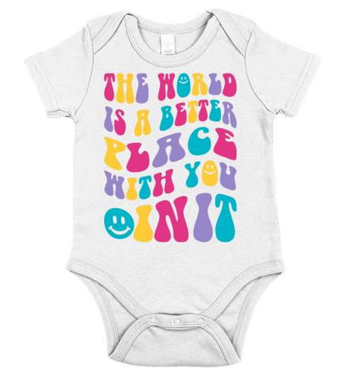 The World Is Better With You Trendy women teacher Short Sleeve Baby One-Piece