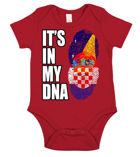 Tokelauan And Croatian Mix Heritage DNA Flag Short Sleeve Baby One-Piece