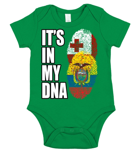 Tongan And Ecuadorian Mix Heritage DNA Flag Short Sleeve Baby One-Piece