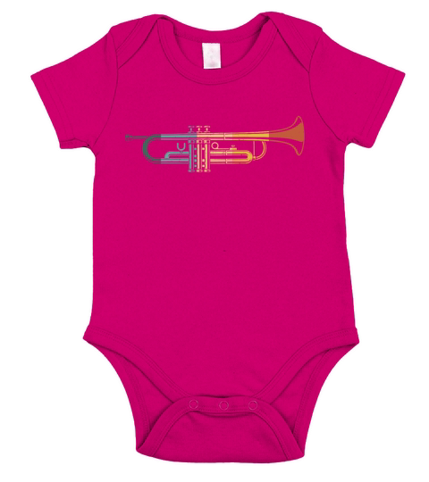 Trumpet Player Retro Vintage Short Sleeve Baby One-Piece