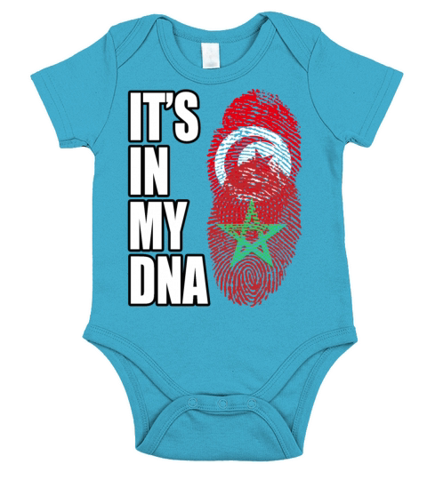 Tunisian And Moroccan Mix Heritage DNA Flag Short Sleeve Baby One-Piece