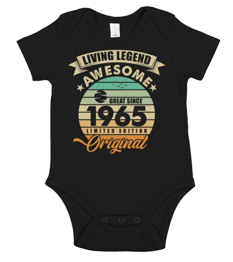 Vintaga 1965 Birthday Short Sleeve Baby One-Piece