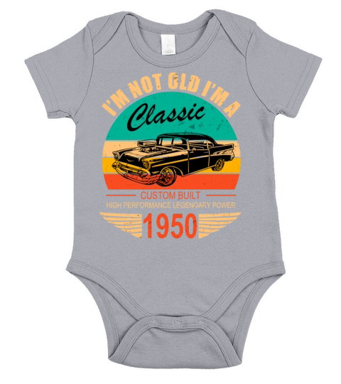 Vintage 1950 Classic Car Apparel For Legends Short Sleeve Baby One-Piece
