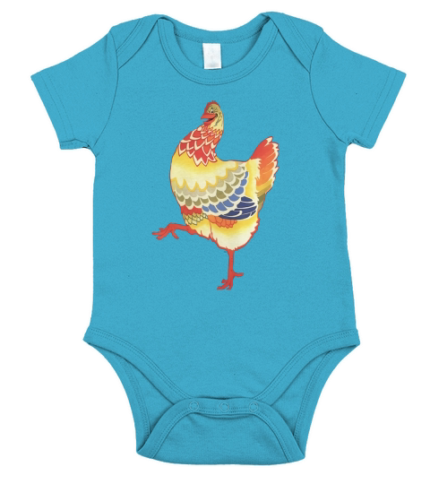 vintage chicken Short Sleeve Baby One-Piece