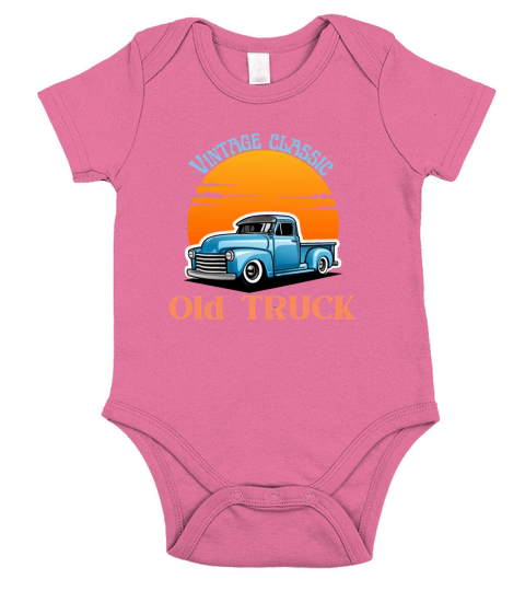 Vintage classic old truck Short Sleeve Baby One-Piece