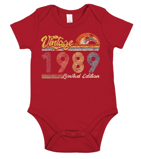 Vintage "Limited Edition" Vintage 1989 Birthday Short Sleeve Baby One-Piece