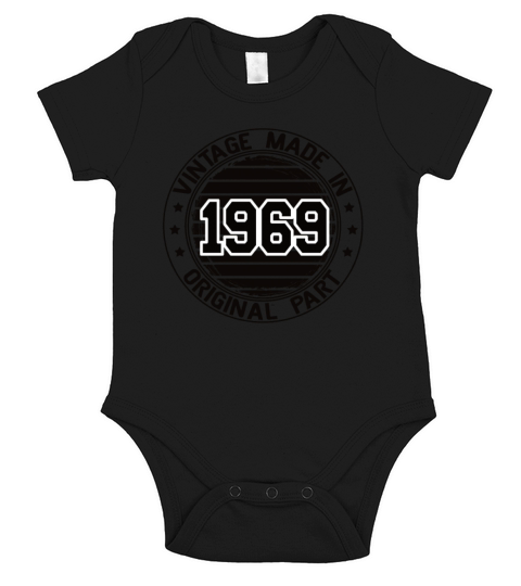 Vintage Made In 1969 Original Part Birthday 1969 Short Sleeve Baby One-Piece