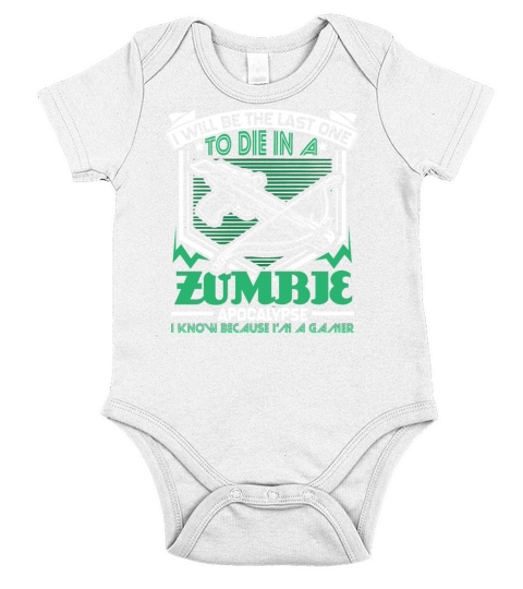 Zombie Apocalypse Gamer Funny Saying Gift Short Sleeve Baby One-Piece