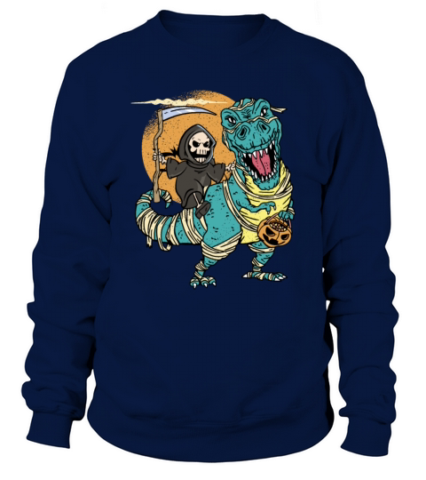 Creepy Grim Reaper Mummysaurus Trex For A Trick Or Sweatshirt Unisex