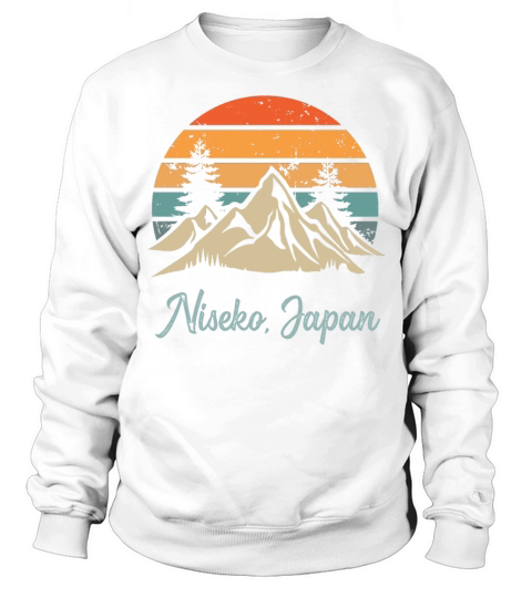 Niseko Japan Retro Vintage Mountain Sunset Outdoor Sweatshirt Unisex