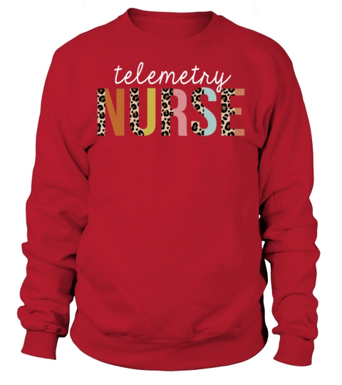 Telemetry Nurse Colorful Leopard Print Funny Sweatshirt Unisex
