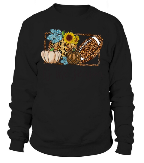 Tis The Season Leopard Pumpkin Football Sweatshirt Unisex