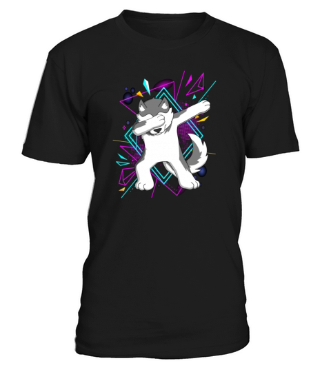 Dab Dabbing Husky Hund Dog Dancing Trend Geschenk T-Shirt Unisex