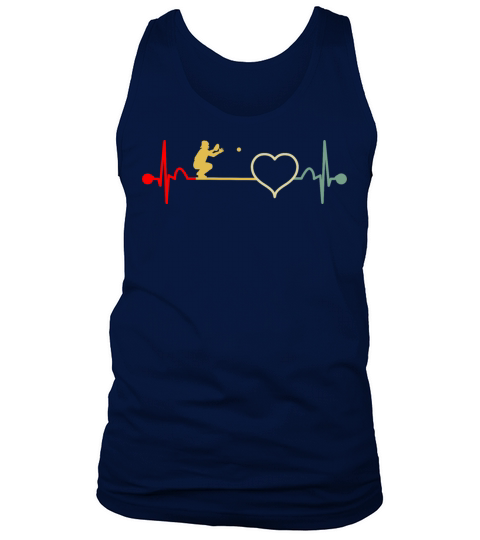Baseball Catcher Heartbeat Vintage Tank Top Unisex