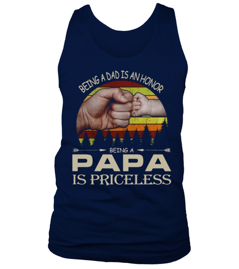 Being a dad is an honor being a papa is priceless vintage sunset shirt Tank Top Unisex