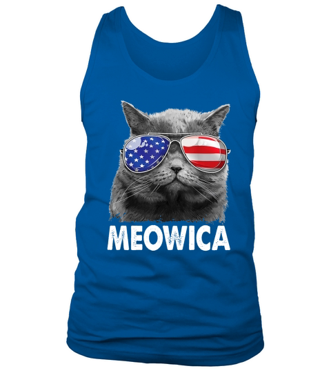 Cat 4th Of Julys Meowica Merica Usa American Flag Tank Top Unisex