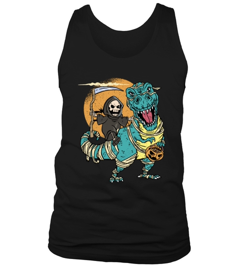 Creepy Grim Reaper Mummysaurus Trex For A Trick Or Tank Top Unisex