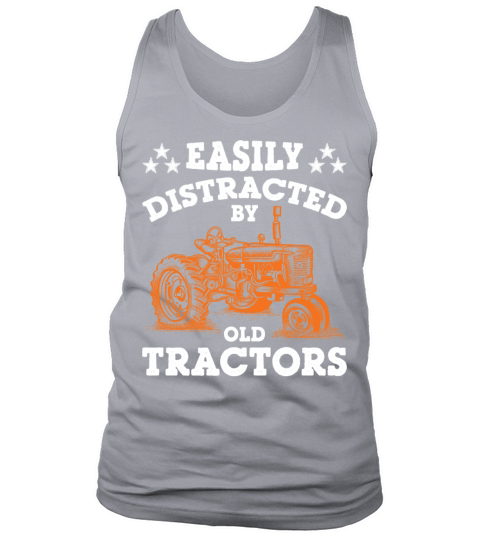 Funny Easily distracted by old tractors Vintage Tank Top Unisex