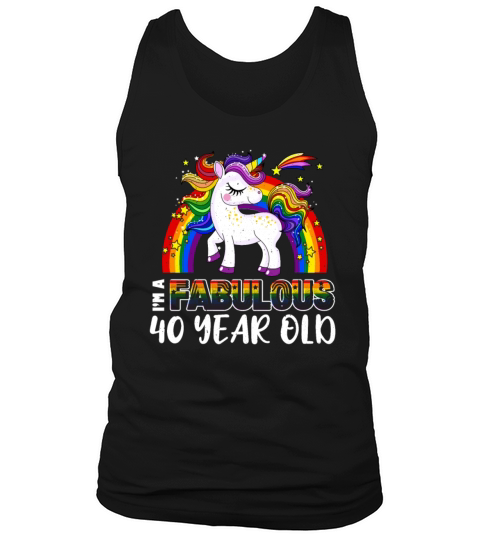 Unicorn Age 40 Years Gay Pride LGBT Pride Month Tank Top Unisex