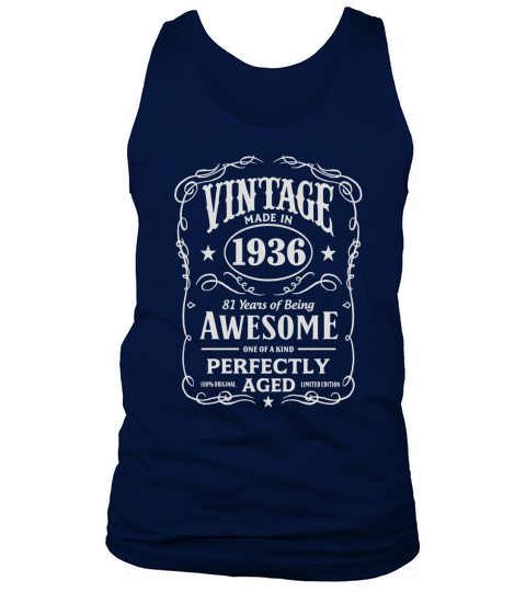Vintage Made In 1936 Birthday Gift T-Shirt Tank Top Unisex