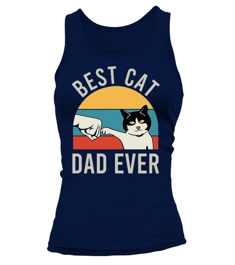 Fist bump best cat dad ever vintage shirt Tank top Woman