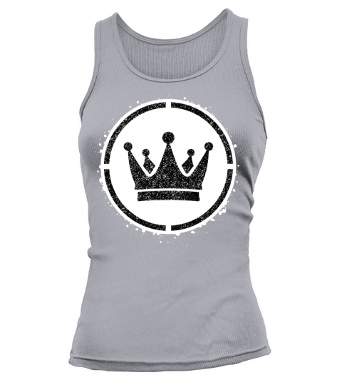 Sponge stencil Crown inside circle Tank top Woman