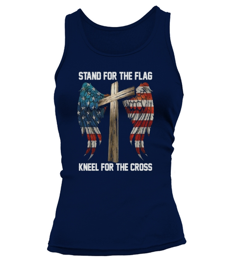 Stand for the flag Kneel for the cross T Shirts Tank top Woman
