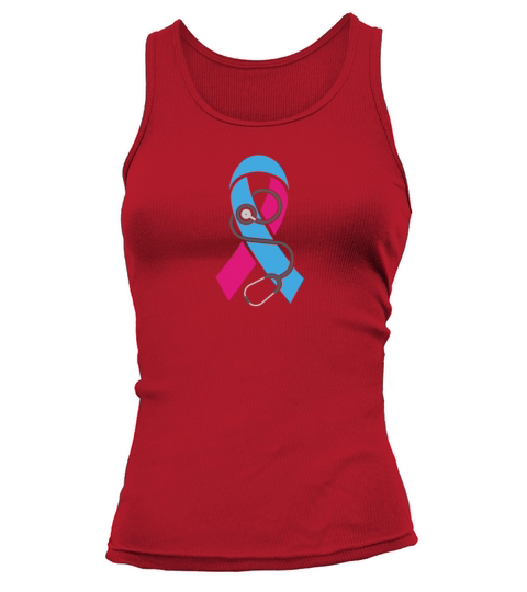 Stethoscope-Pregnancy Infant Loss Awareness Ribbon Tank top Woman