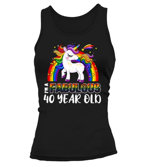 Unicorn Age 40 Years Gay Pride LGBT Pride Month Tank top Woman