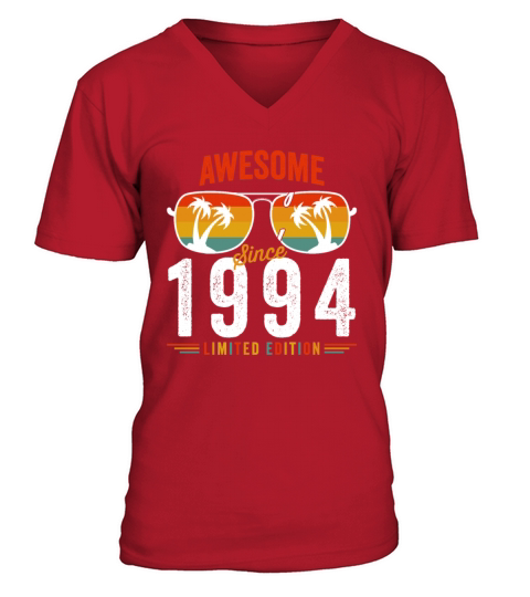 Awesome Since 1994 Birthday Retro Vintage 28 29 Ye V-Neck T-shirt