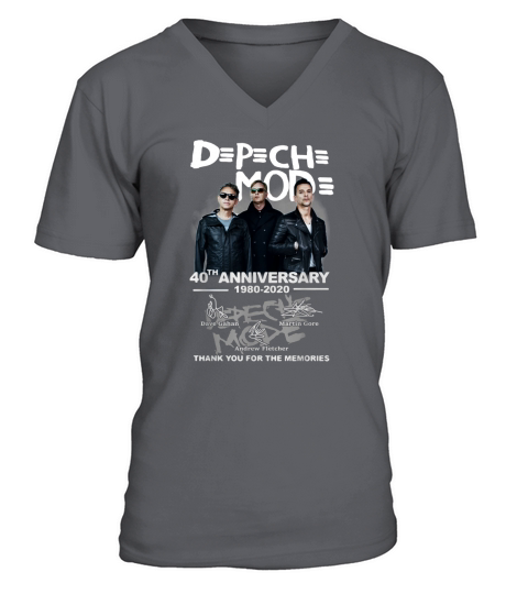 Depeche Mode 40th anniversary 1980-2020 signatures shirt V-Neck T-shirt