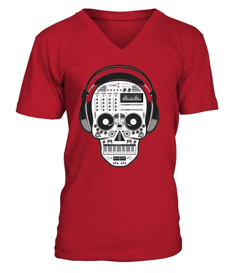 DJ Skull V-Neck T-shirt