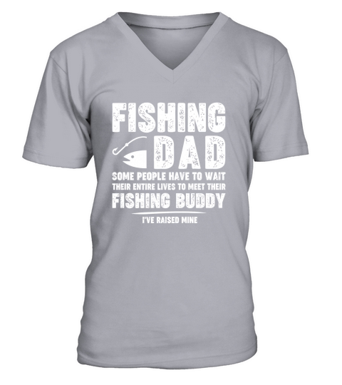 Fishing Dad Father Kid Matching Fathers Day shirt V-Neck T-shirt