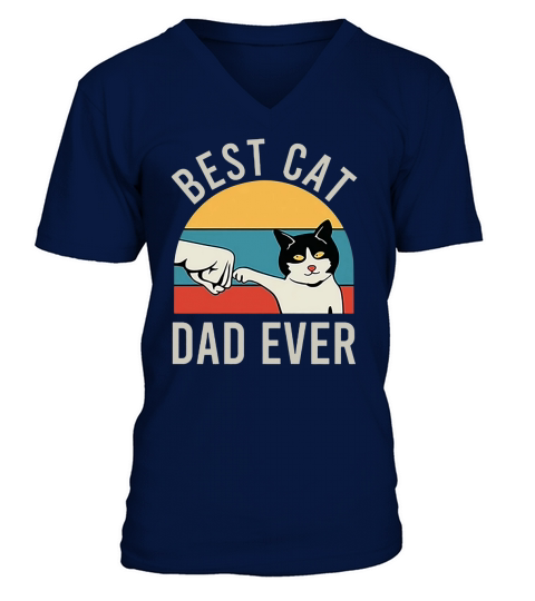 Fist bump best cat dad ever vintage shirt V-Neck T-shirt
