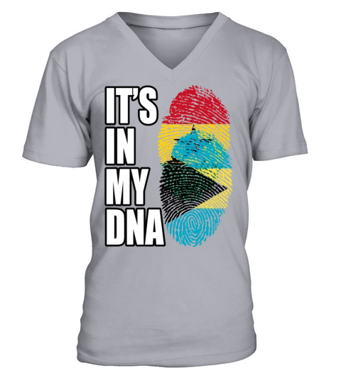 Ghanaian And Bahamian Mix Heritage DNA Flag V-Neck T-shirt