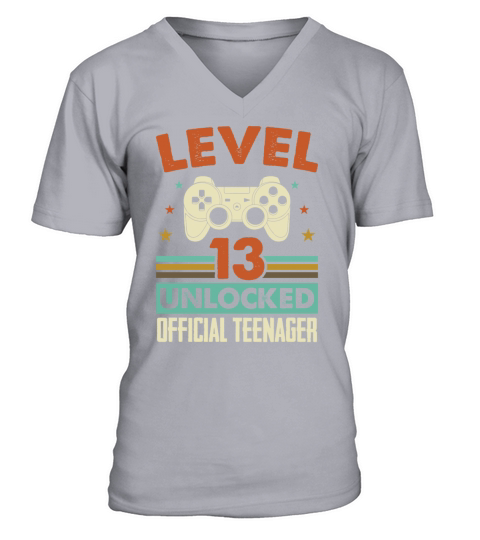 Level 13 Unlocked Official Teenager 13th Birthday V-Neck T-shirt