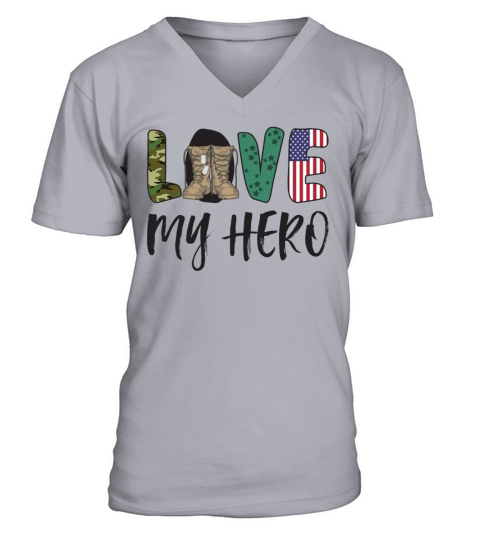 Love My Hero Veterans Wife Funny And Proud Saying V-Neck T-shirt
