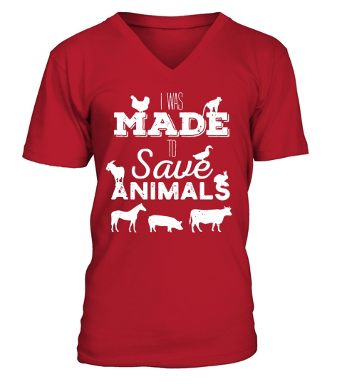 Made To Save Animals Rescue Pet Love Farm Distressed T-Shirt V-Neck T-shirt