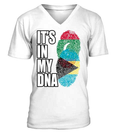 Maldivian And Bahamian Mix Heritage DNA Flag V-Neck T-shirt