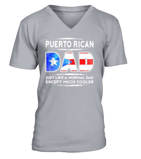 Mens Puerto Rican Dad is Much Cooler Fathers Day T-Shirt Flag Black Men V-Neck T-shirt