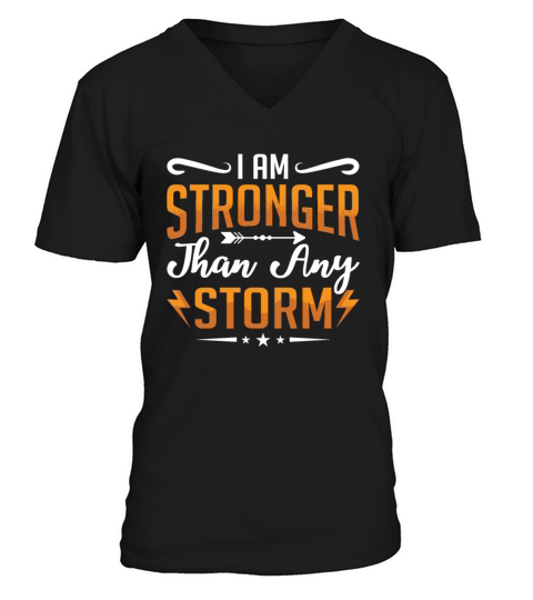 Mental Health I Am Stronger Than Any Storm Anxiety V-Neck T-shirt