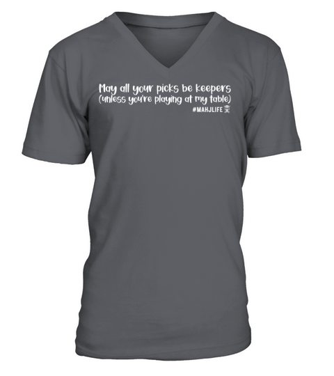 Merch Quotes May All Your Picks Be Keepers White V-Neck T-shirt