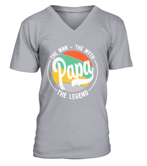 Papa The Man The Myth The Legend 1 black V-Neck T-shirt