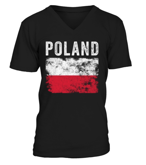 Poland Flag Distressed - Polish Flag V-Neck T-shirt