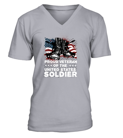 Proud veteran of the united states soldier V-Neck T-shirt