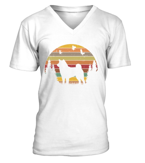 Shiba Inu Retro Akita Vintage V-Neck T-shirt