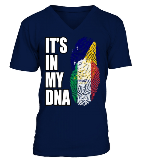 Tokelauan And Italian Mix Heritage DNA Flag V-Neck T-shirt