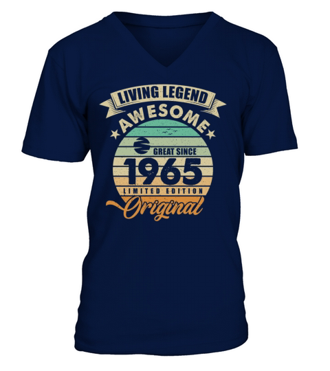 Vintaga 1965 Birthday V-Neck T-shirt