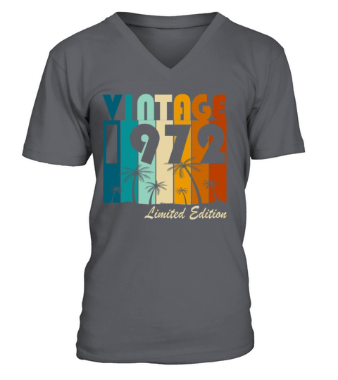 Vintage 1972 Vintage Retro Birthday Gift V-Neck T-shirt